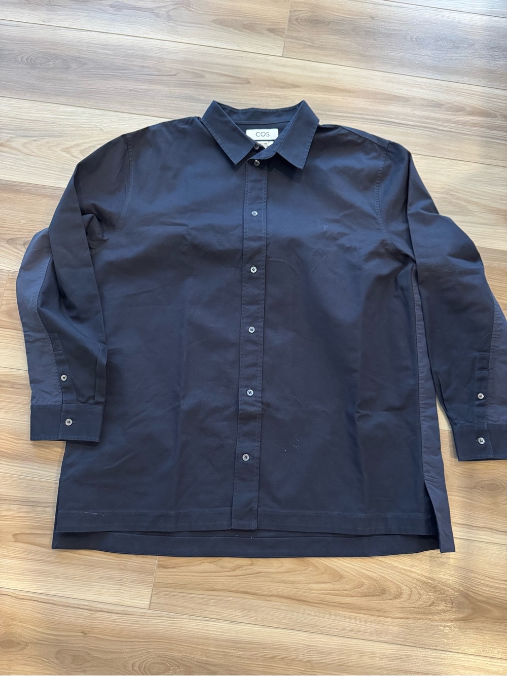 COS Relaxed Fit Button-Down Shirt in Navy